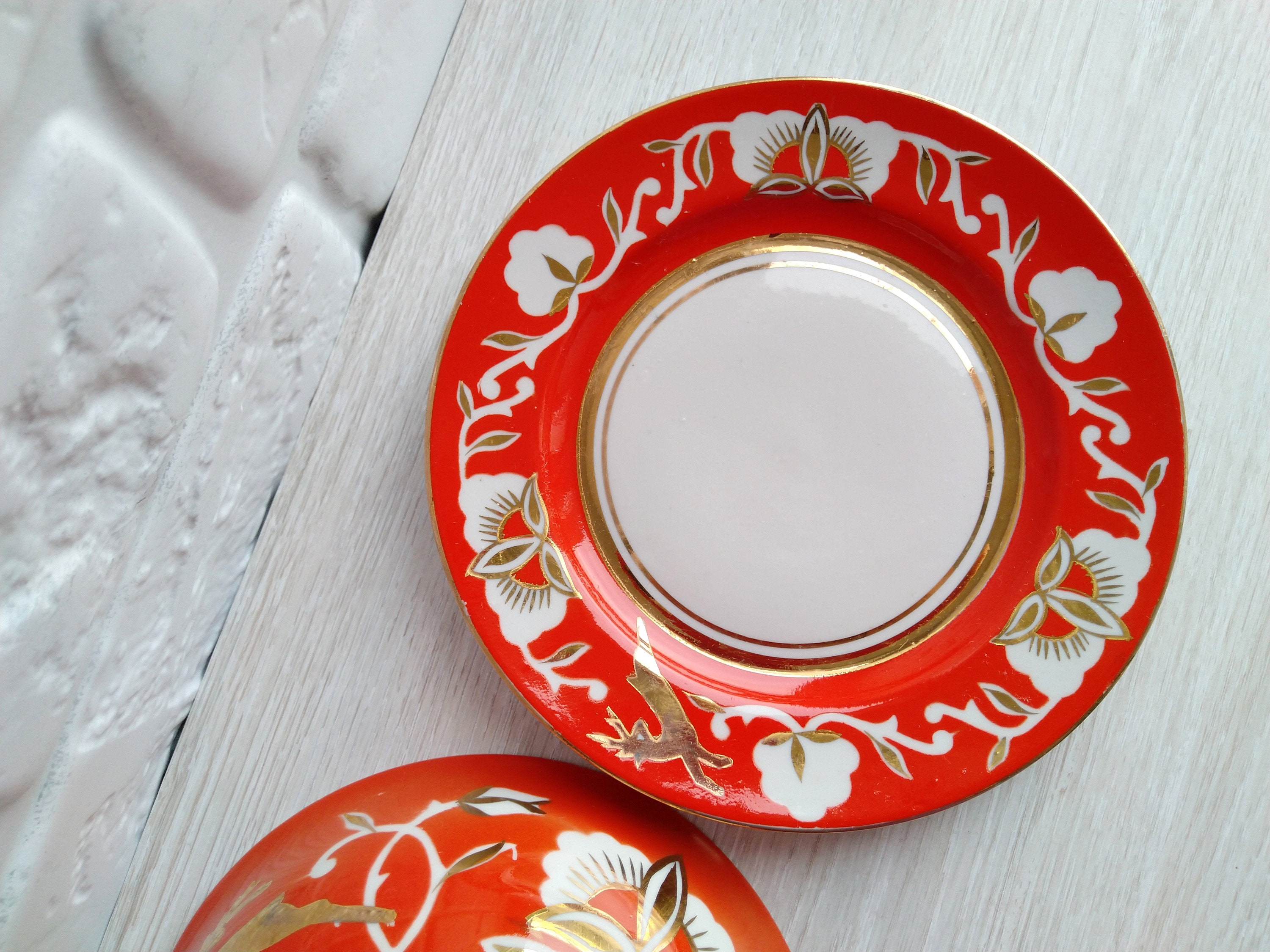 Vintage oriental bowl Plate and bowl set Asian bowl Retro Etsy