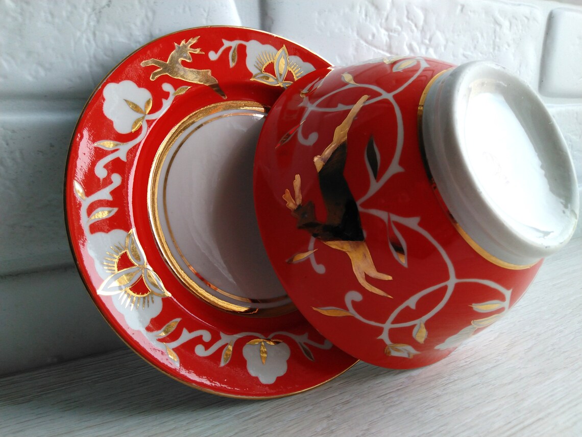 Vintage oriental bowl Plate and bowl set Asian bowl Retro Etsy