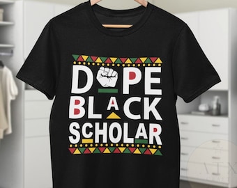 Camisa de erudito negro, tienda de propiedad negra, camisa de graduación negra, regalo de graduación para graduado negro, camisa de posgrado HBCU, camisa de estudiante negra