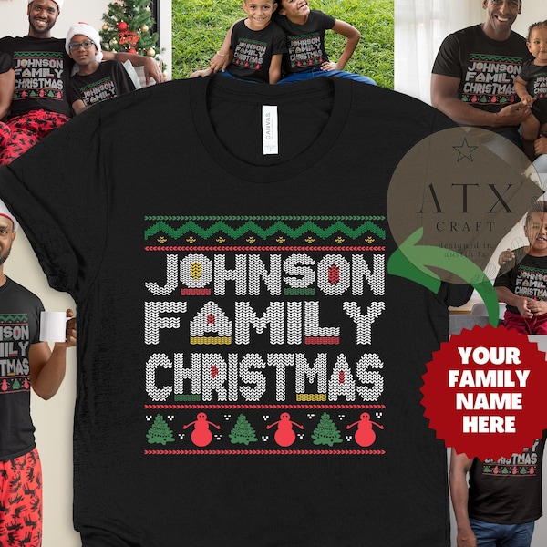 Personalized Black Family Christmas Shirt, Matching Family Shirts, Dope Black Family Christmas Shirt, Black Family Matching Pajamas