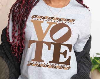 Chemise noire mélanine d'électeur, élection 2024, Black Owned Shop, T-shirt unisexe mélanique africain, Dope Black Elor, My Black Job is Vote