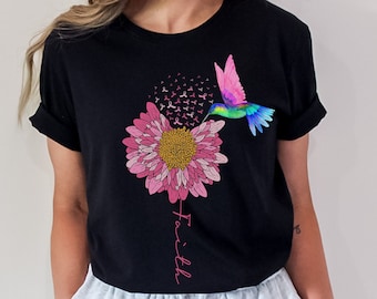 Hummingbird Breast Cancer Shirt, Cancer Shirt, Cancer Support Shirt, Breast Cancer Month, Cancer Awareness Shirt, In October We Wear Pink