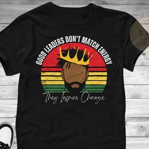 Ich stimme nicht mit Energie überein, schwarzes Führungshemd, schwarzes Kultur-T-Shirt, schwarze eigene Kleidung, schwarzes Exzellenz-T-Shirt, Geschenk für schwarzen Chef