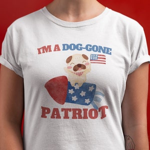 Divertente cane 4 luglio camicia, sono un cane andato patriota, camicia da donna del 4 luglio, camicia patriottica Pug, camicia per cani America, regalo per amante dei cani