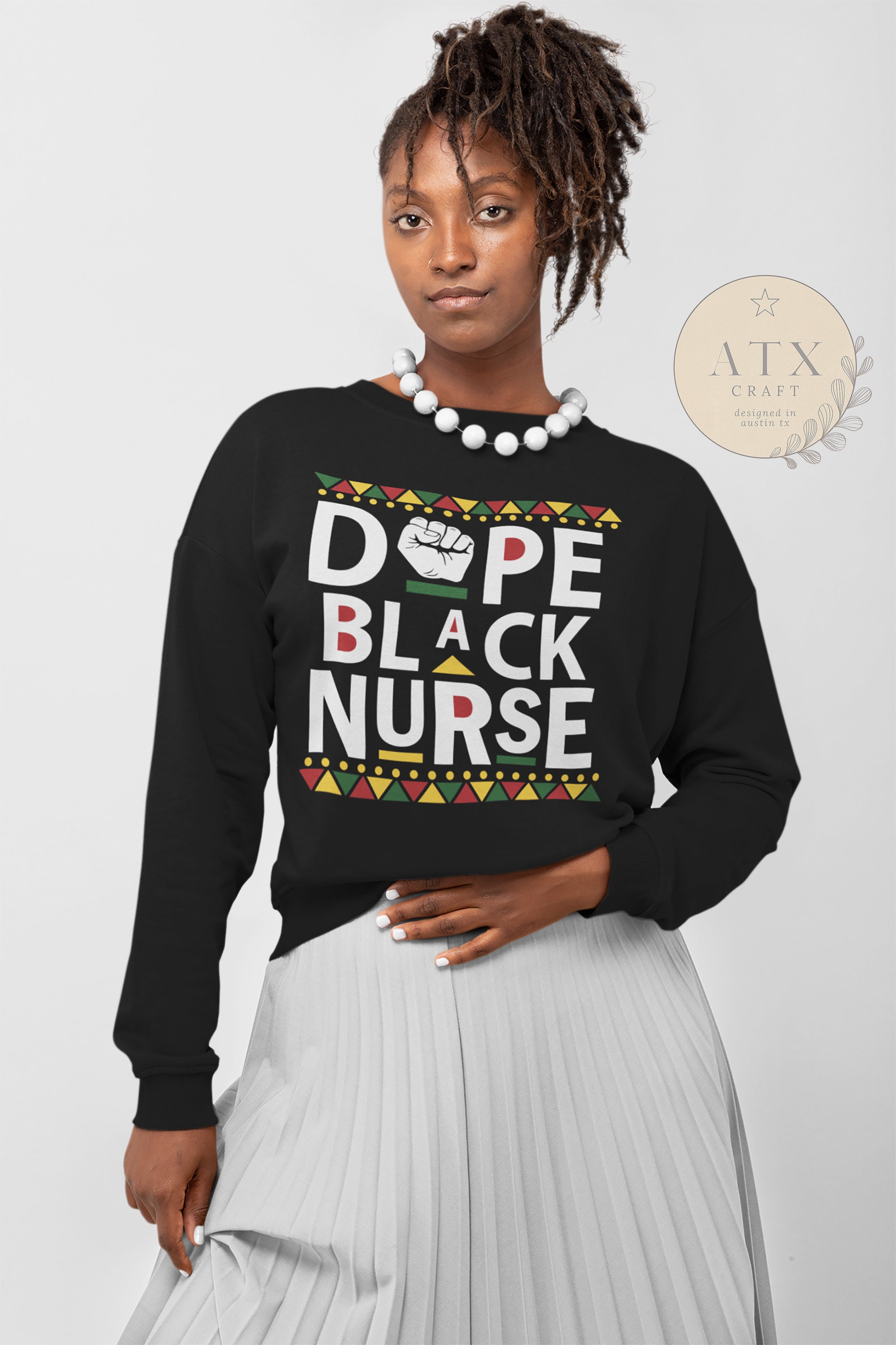 Dope Black Nurse Hoodie Proud Afro Melanin RN TS02