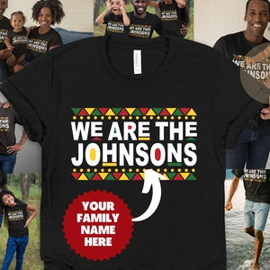 Chemise de famille noire personnalisée, chemises personnalisées assorties à la famille afro-américaine, chemises photos de famille noire, boutique appartenant à des Noirs