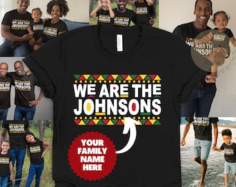 Personalized Black Family Shirt, Custom African American Family Matching Shirts, Black Family Photos Shirts, Black Owned Shop