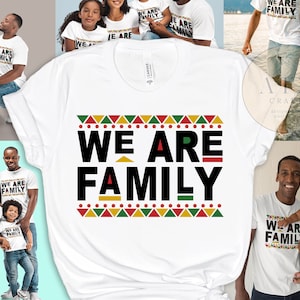Chemises assorties à la famille noire, nous sommes une famille, chemises de réunion de famille noire