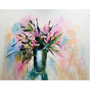 Abstract Bouquet Original Oil Painting 20 by 24 inches.