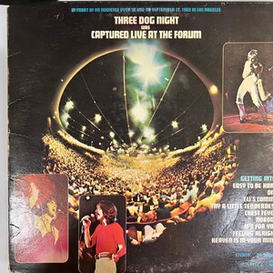 Three Dog Night - Captured Live at the Forum - Vinyl LP. 1969 Excellent Condition