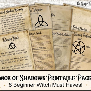 Book Of Shadows Bundle, Beginner Witch Pages, Book of Shadows Pages, Grimoire Printable, BOS Pages, Witchcraft Printable, Vintage Witch