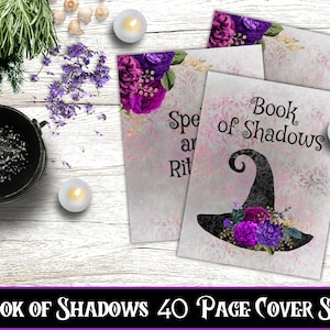 Book of Shadows Cover and Title Pages, Grimoire Cover, Printable Grimoire, Book of Shadows Pages, Grimoire Pages, Witchcraft Printables