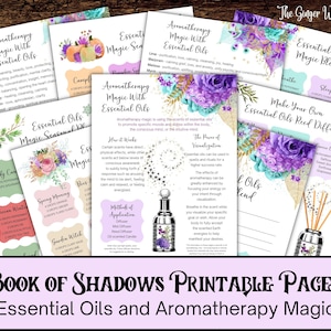 Book of Shadows Pages, Essential Oils, Printable Book of Shadows, Aromatherapy, Grimoire Pages, Grimoire Printable, Witchcraft Pages, Wiccan