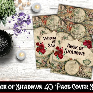 Book of Shadows Cover Set, Grimoire Cover, Printable Grimoire, Book of Shadows Pages, Grimoire Pages, Witchcraft Printables, Dividers