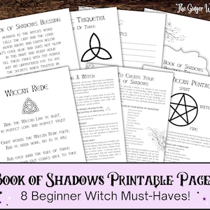 Book Of Shadows Bundle, Beginner Witch Pages, Book of Shadows Pages, Grimoire Printable, BOS Pages, Witchcraft Printable, Grimoire Pages