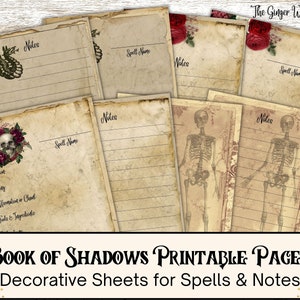 Book Of Shadows Blank Spell Pages, Grimoire Pages, Spell Worksheets, Book ff Shadows Pages, Grimoire Printable, Witchcraft Printable, Wiccan