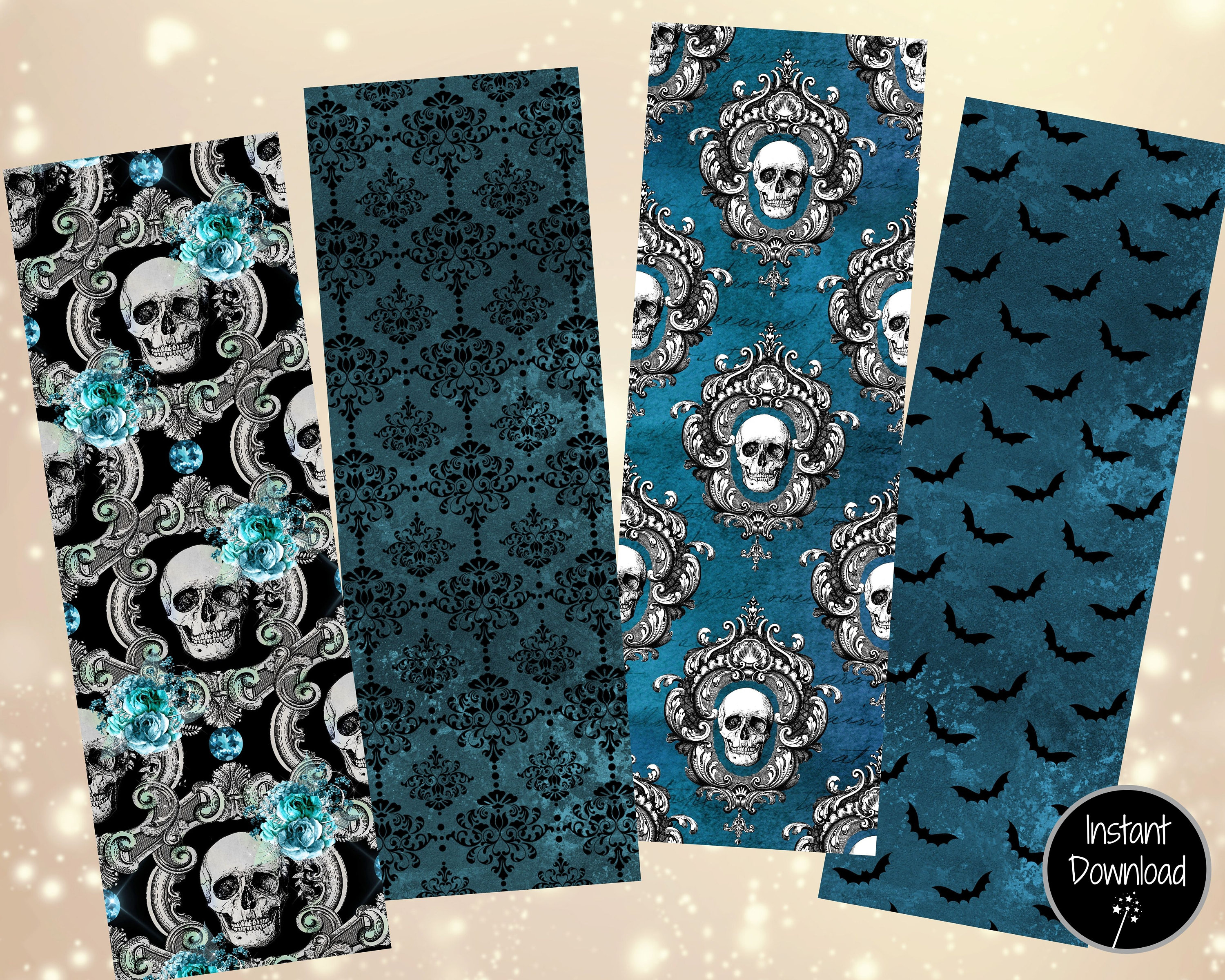 printable bookmarks gothic bookmarks wiccan bookmarks etsy
