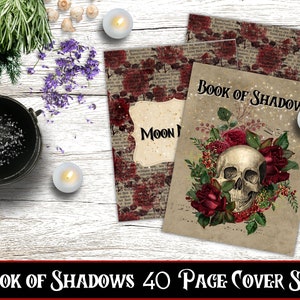 Book Of Shadows Cover and Title Pages, Grimoire Cover, Grimoire Downloads, Book of Shadows Pages, Grimoire Printable, Witchcraft, Digital