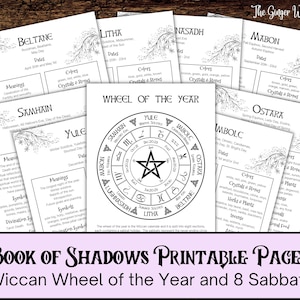 Book Of Shadows Bundle, Wheel of the Year, Sabbat Pages, Book of Shadows Pages, Grimoire Printable, Grimoire Pages, Witchcraft Pages, Wiccan