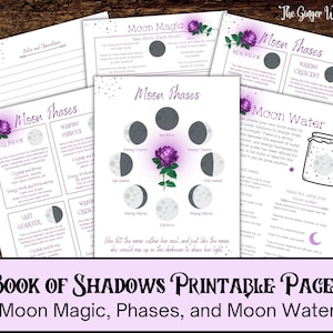 Book of Shadows Bundle, Moon Magic, Book of Shadows Pages, Grimoire Printable, Grimoire Pages, Witchcraft, Printable Download, Wiccan