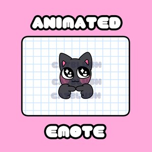 ANIMATED EMOTE / Cute Pleading Cat Black / Twitch Youtube Discord