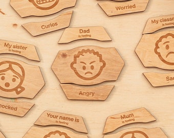 Feelings Flashcards, Montessori Emotions Puzzle, Autism ADHD Toys, Kids Gifts Learning, Feelings Chart For Kids