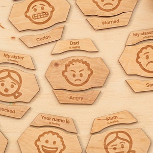 Tarjetas de sentimientos, Rompecabezas de emociones Montessori, Juguetes para el TDAH del autismo, Aprendizaje de regalos para niños, Tabla de sentimientos para niños