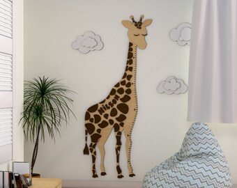 Kids Height Chart, Giraffe Nursery Decor, Wooden Growth Chart, Safari Room Decor, Christmas Gift