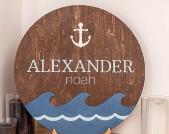 Handmade Wooden Submarine Wall Decor - Navy Nursery Art, Baby Boy/Girl Room Sign, Baby Shower Gift