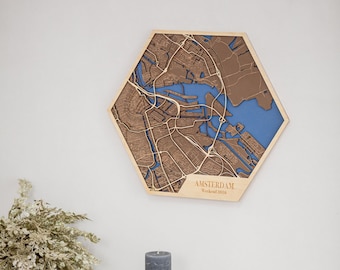 Custom Wooden City Map, Laser Cut 3d Wood Map, Hometown Topographic Map, Custom Travel Map, Christmas Gift for Husband