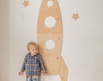 Rocket Growth Chart, Space Theme Nursery Decor, Custom Kids Height Chart, Custom Christmas Gift,