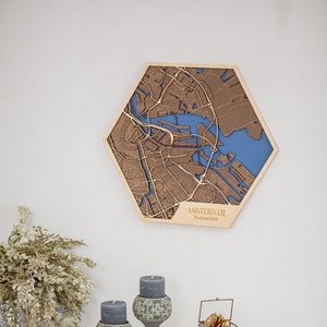 Carte de ville en bois personnalisée, carte en bois 3D découpée au laser, carte topographique de la ville natale, carte de voyage personnalisée, cadeau de Noël pour mari