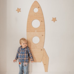 Rakete Messlatte, Weltraum Thema Kinderzimmer Dekor, Benutzerdefinierte Kinder Messlatte, Benutzerdefinierte Weihnachtsgeschenk,