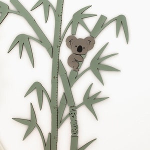 Wachstumsmesstafel für Kinder, Kinderzimmer Dschungel Thema Dekor, Messlatte Bambus, Koala Kinderzimmer Dekor, erstes Geburtstagsgeschenk
