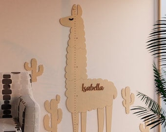 Llama Kids Growth Chart, Wooden Height Chart, Llama Nursery Wall Decor, Baby Shower Gifts For Kids
