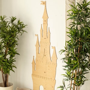 Wooden Height Chart for Kids, Princess Castle Decor, Growth Chart ...