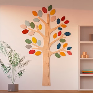 Tree Growth Chart, Kids Wooden Height Chart, Play Room Wall Decor, Tree Wall Nursery Decor, Gifts For Kids