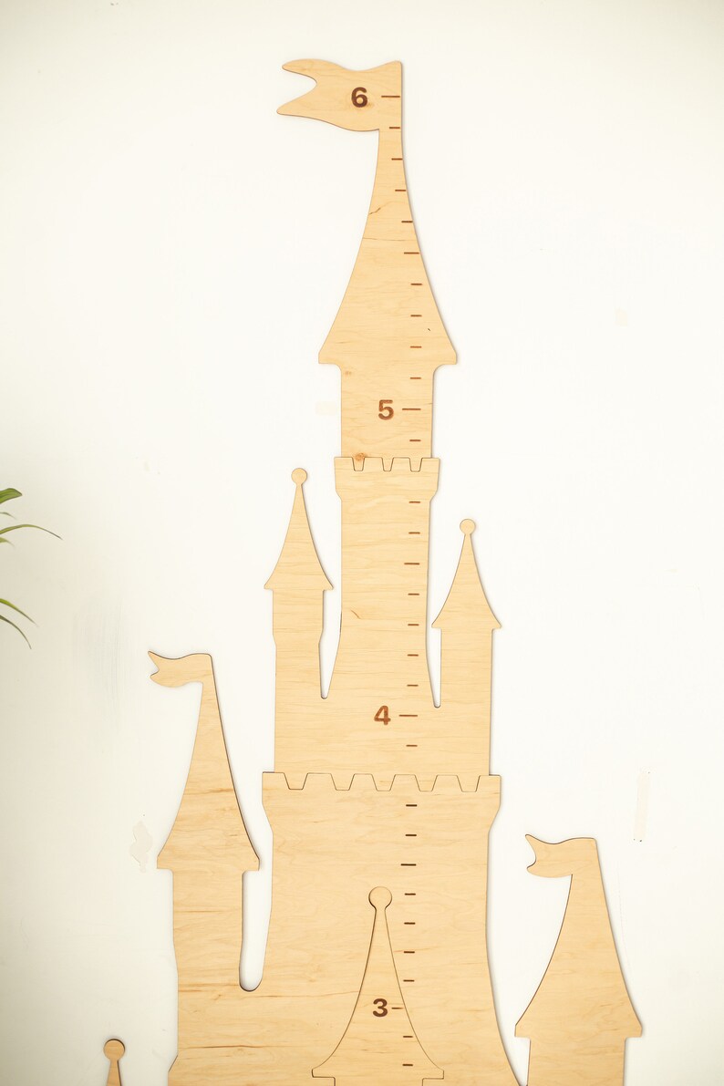 Princess Baby Growth Chart, Wooden Height Chart, Nursery Decor, Wooden Castle Wall Decor, Christmas Presents image 4