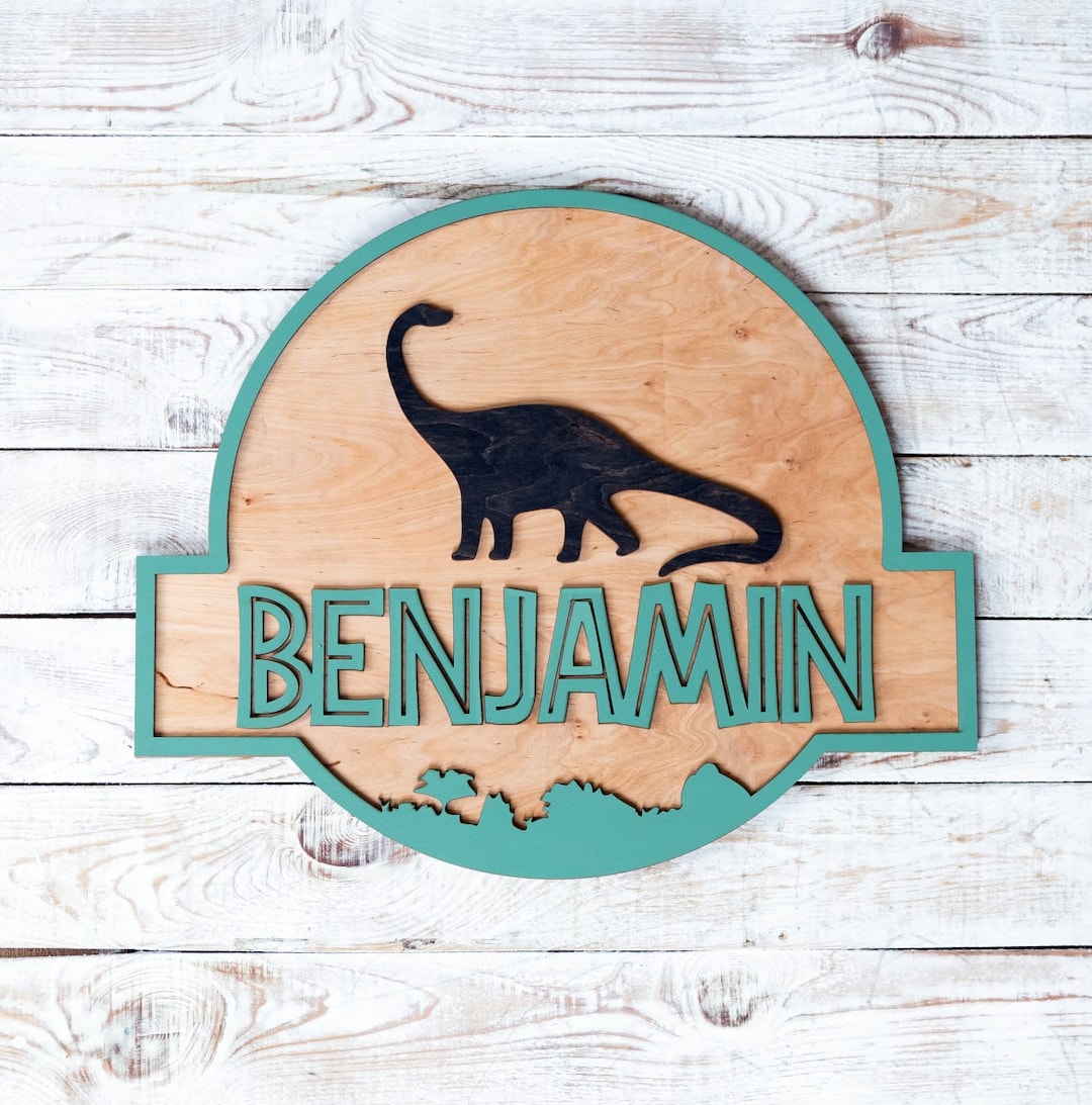 Dinosaur Theme Name Sign Nursery Name Sign for Boys Jurassic Period ...