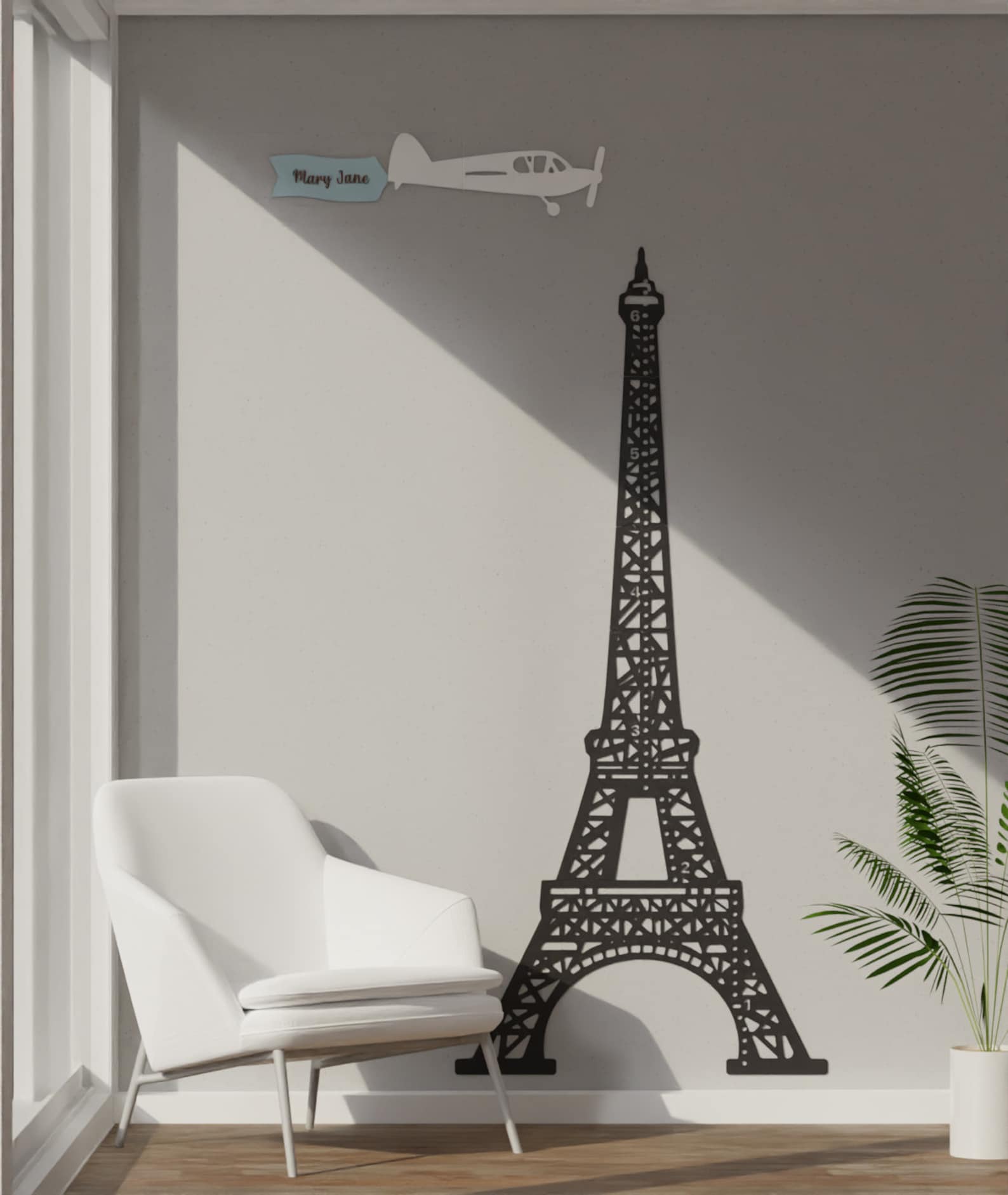 Eiffel Tower Wooden Growth Chart Kids Height Chart Paris Etsy