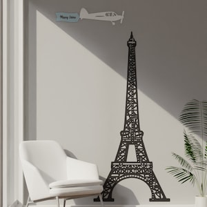 Eiffeltoren houten groeikaart, kids hoogte grafiek, Parijs wall art, reizen baby douche geschenken voor kinderen