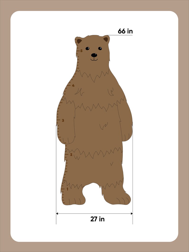 Polar Nursery Decor, White Bear Growth Chart, Wooden Nursery Decor, First Birthday Gift image 5