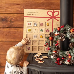 Wooden Christmas Advent Calendar Family Christmas Activity Etsy Wooden Christmas Advent Calendar Family Christmas Activity Etsy