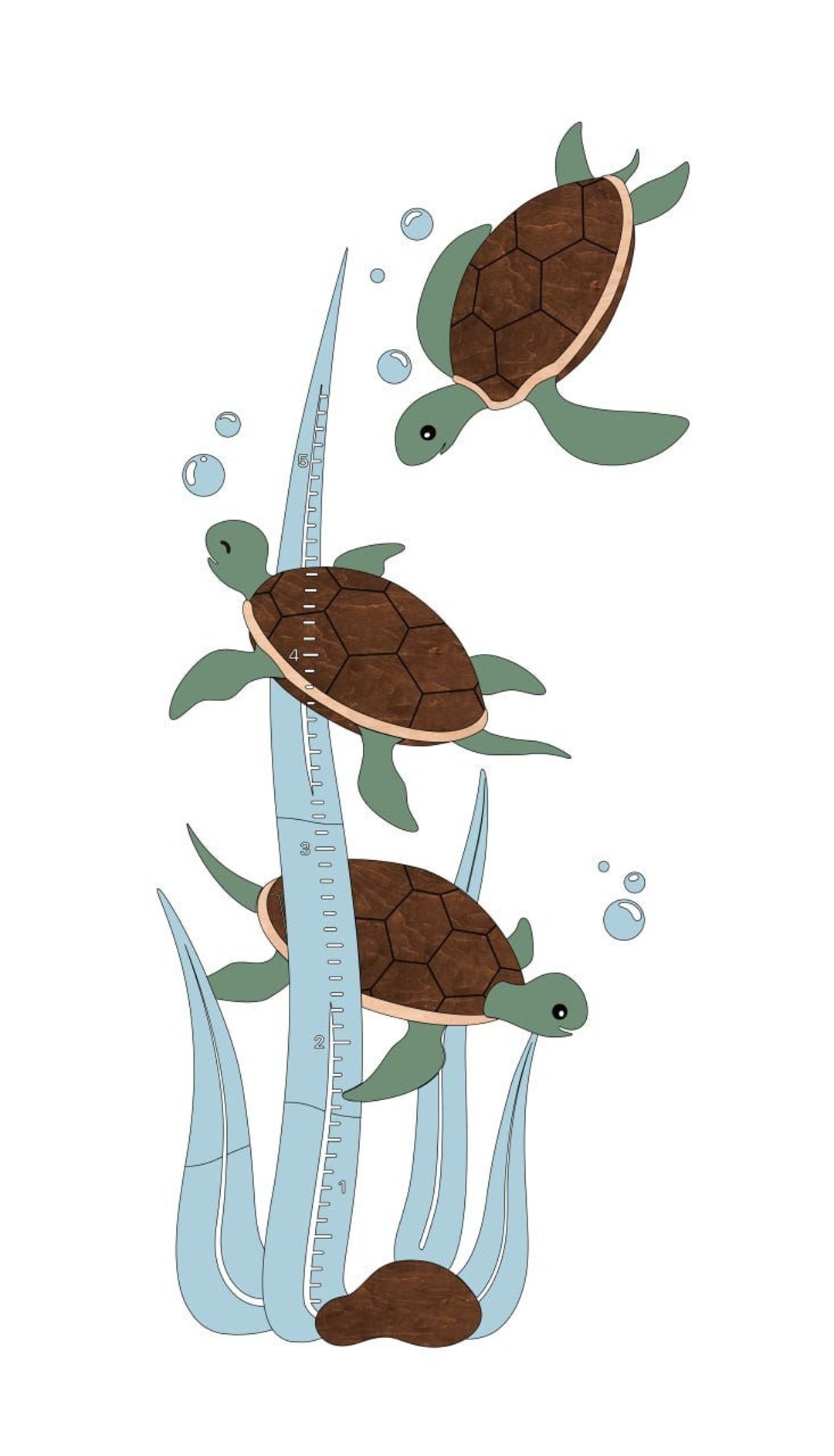 Turtle Growth Chart, Under the Sea Nursery Decor for Twais, Nautical