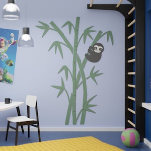 Baby Luiaard Groei Grafiek, Jungle Thema Kwekerij Decor, Houten Muur Groei Grafiek