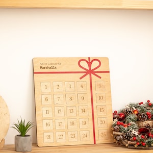 Wooden Advent Calendar Christmas Activity, Custom Christmas Countdown, 25 Days of Christmas image 4