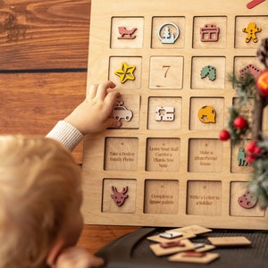 Wooden Advent Calendar Christmas Activity, Custom Christmas Countdown, 25 Days of Christmas image 2