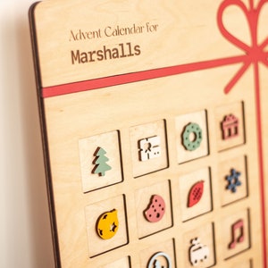 Wooden Advent Calendar Christmas Activity, Custom Christmas Countdown, 25 Days of Christmas image 6