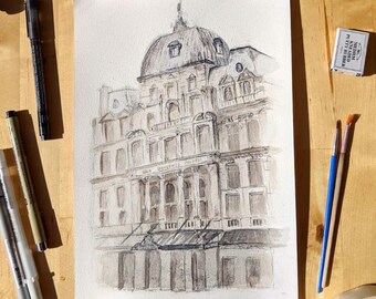Teatro de Su Majestad, Londres - Impresiones en acuarela (A5)
