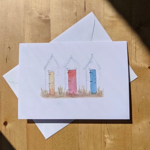Beach Huts Greetings Card A6